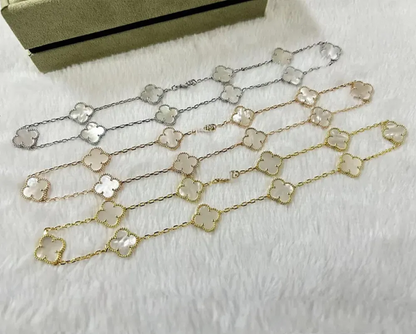 EMKOSUNG 18K Gold  Plated  10 Flowers Four Leaf Clover Necklaces for Women