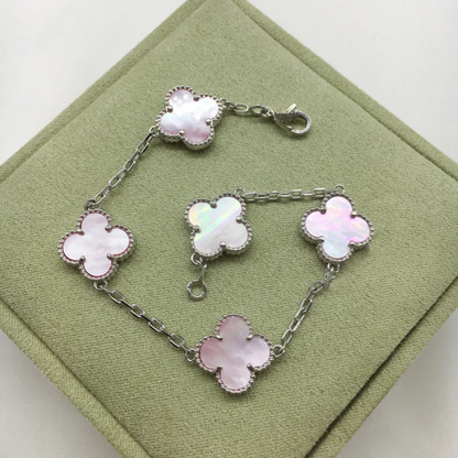 EMKOSUNG 18K Gold  Plated  Four Leaf Clover Bracelets for Women