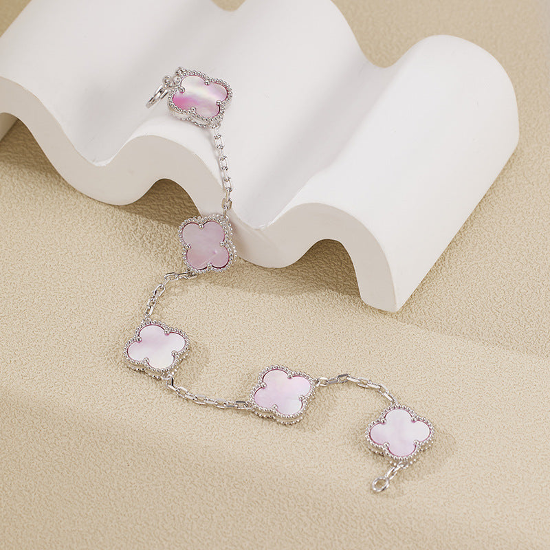 EMKOSUNG 18K Gold  Plated  Four Leaf Clover Bracelets for Women