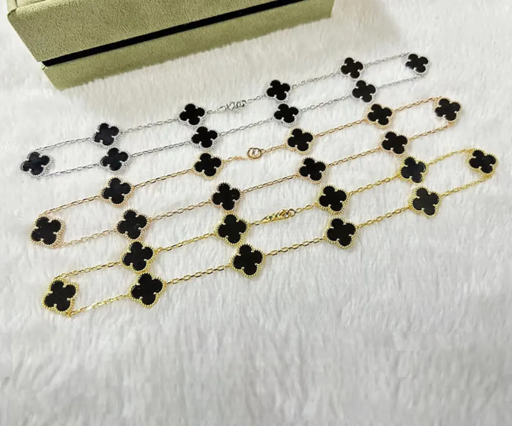 EMKOSUNG 18K Gold  Plated  10 Flowers Four Leaf Clover Necklaces for Women