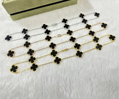 EMKOSUNG 18K Gold  Plated  10 Flowers Four Leaf Clover Necklaces for Women