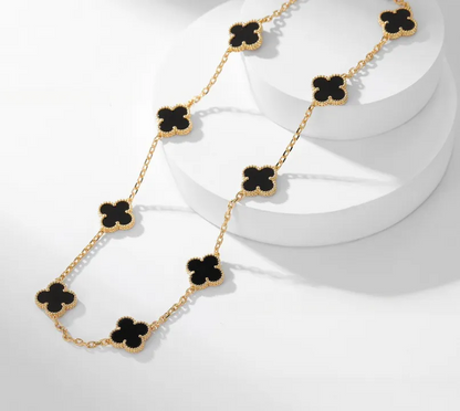EMKOSUNG 18K Gold  Plated  10 Flowers Four Leaf Clover Necklaces for Women