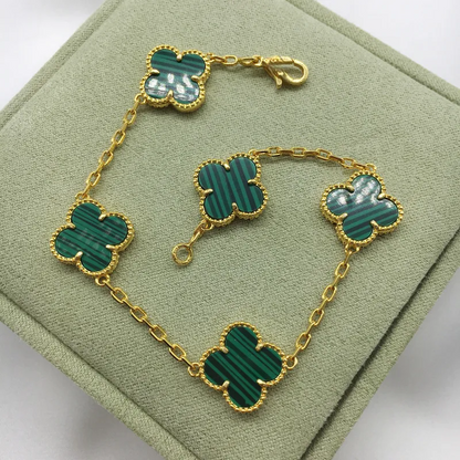 EMKOSUNG 18K Gold  Plated  Four Leaf Clover Bracelets for Women