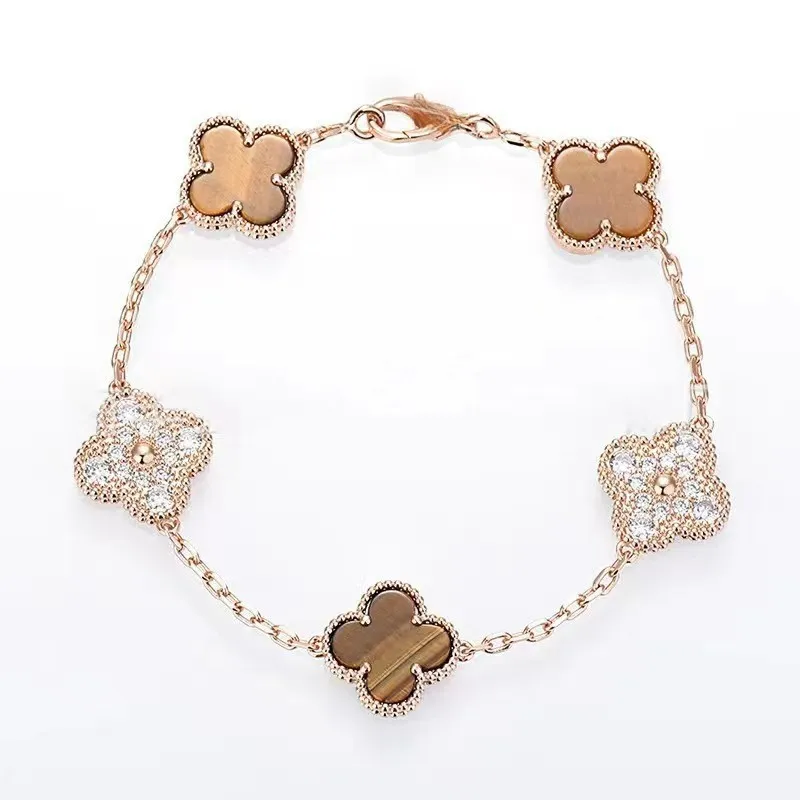 EMKOSUNG 18K Gold  Plated  Four Leaf Clover Bracelets for Women