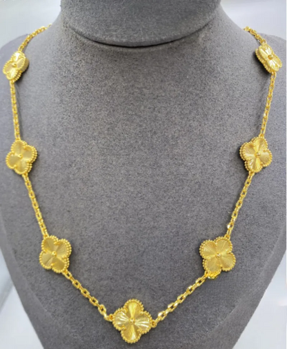 EMKOSUNG 18K Gold  Plated  10 Flowers Four Leaf Clover Necklaces for Women