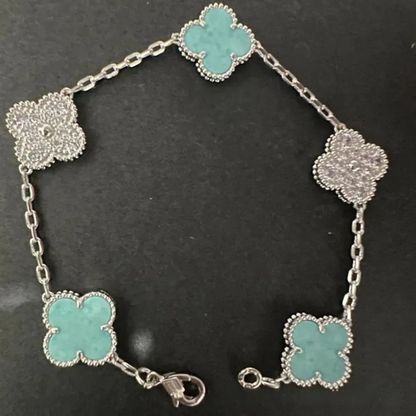 EMKOSUNG 18K Gold  Plated  Four Leaf Clover Bracelets for Women