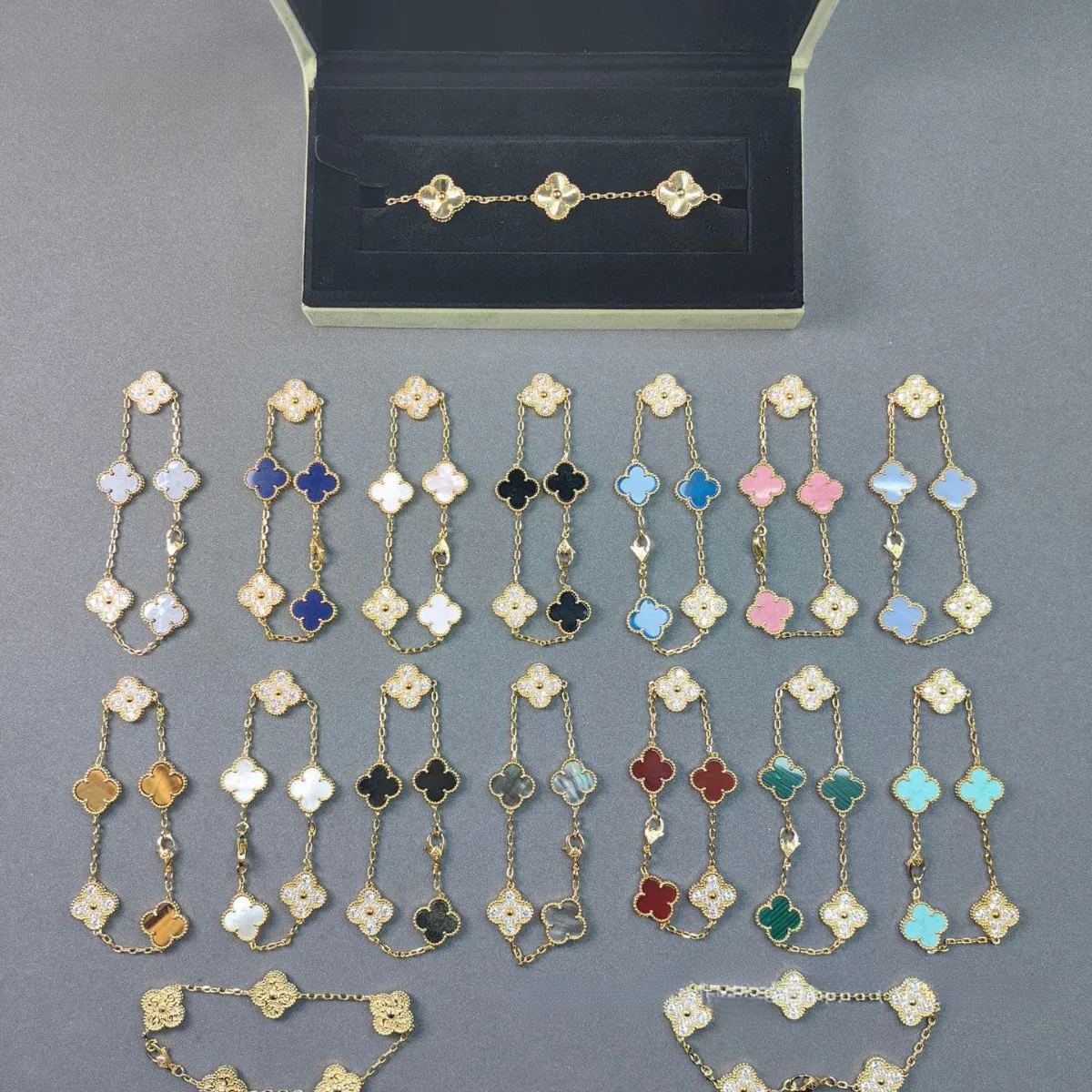 EMKOSUNG 18K Gold  Plated  Four Leaf Clover Bracelets for Women