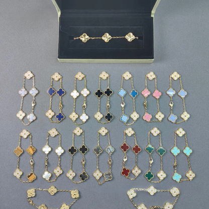 EMKOSUNG 18K Gold  Plated  Four Leaf Clover Bracelets for Women