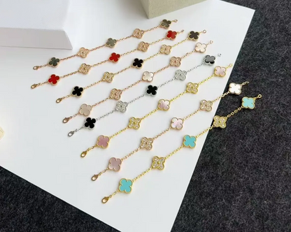 EMKOSUNG 18K Gold  Plated  Four Leaf Clover Bracelets for Women