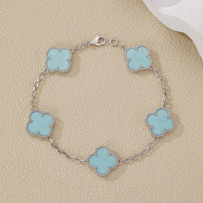 EMKOSUNG 18K Gold  Plated  Four Leaf Clover Bracelets for Women