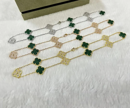 EMKOSUNG 18K Gold  Plated  10 Flowers Four Leaf Clover Necklaces for Women