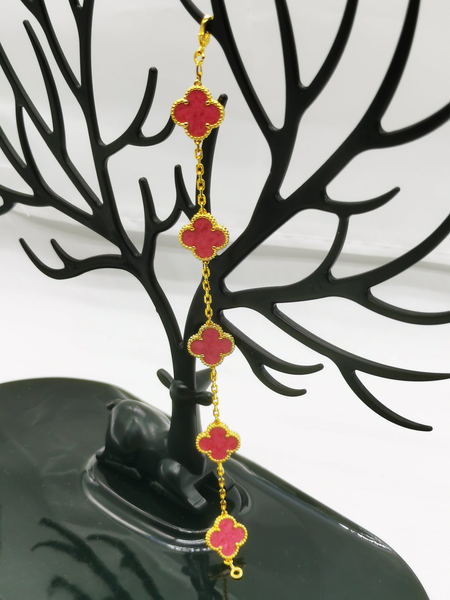 EMKOSUNG 18K Gold  Plated  Four Leaf Clover Bracelets for Women