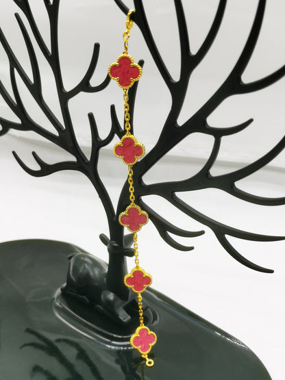 EMKOSUNG 18K Gold  Plated  Four Leaf Clover Bracelets for Women