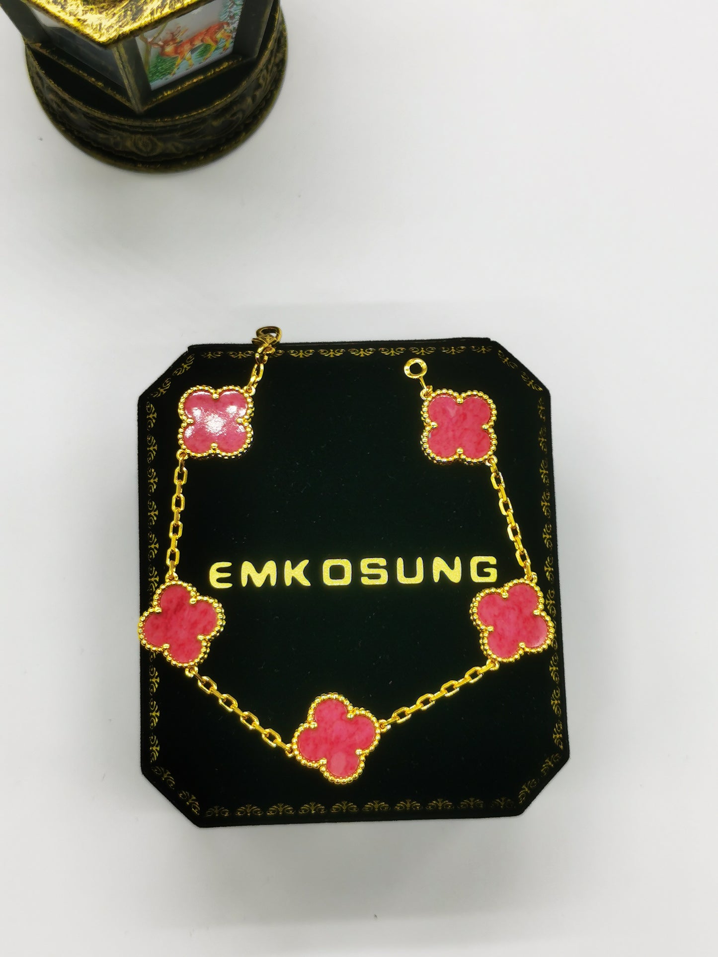 EMKOSUNG 18K Gold  Plated  Four Leaf Clover Bracelets for Women