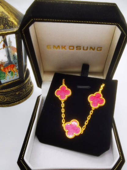 EMKOSUNG 18K Gold  Plated  Four Leaf Clover Bracelets for Women