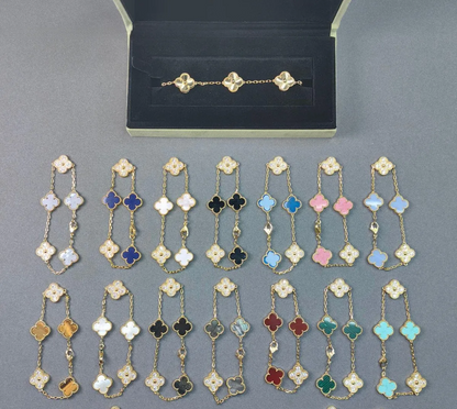 EMKOSUNG 18K Gold  Plated  Four Leaf Clover Bracelets for Women