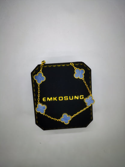 EMKOSUNG 18K Gold  Plated  Four Leaf Clover Bracelets for Women