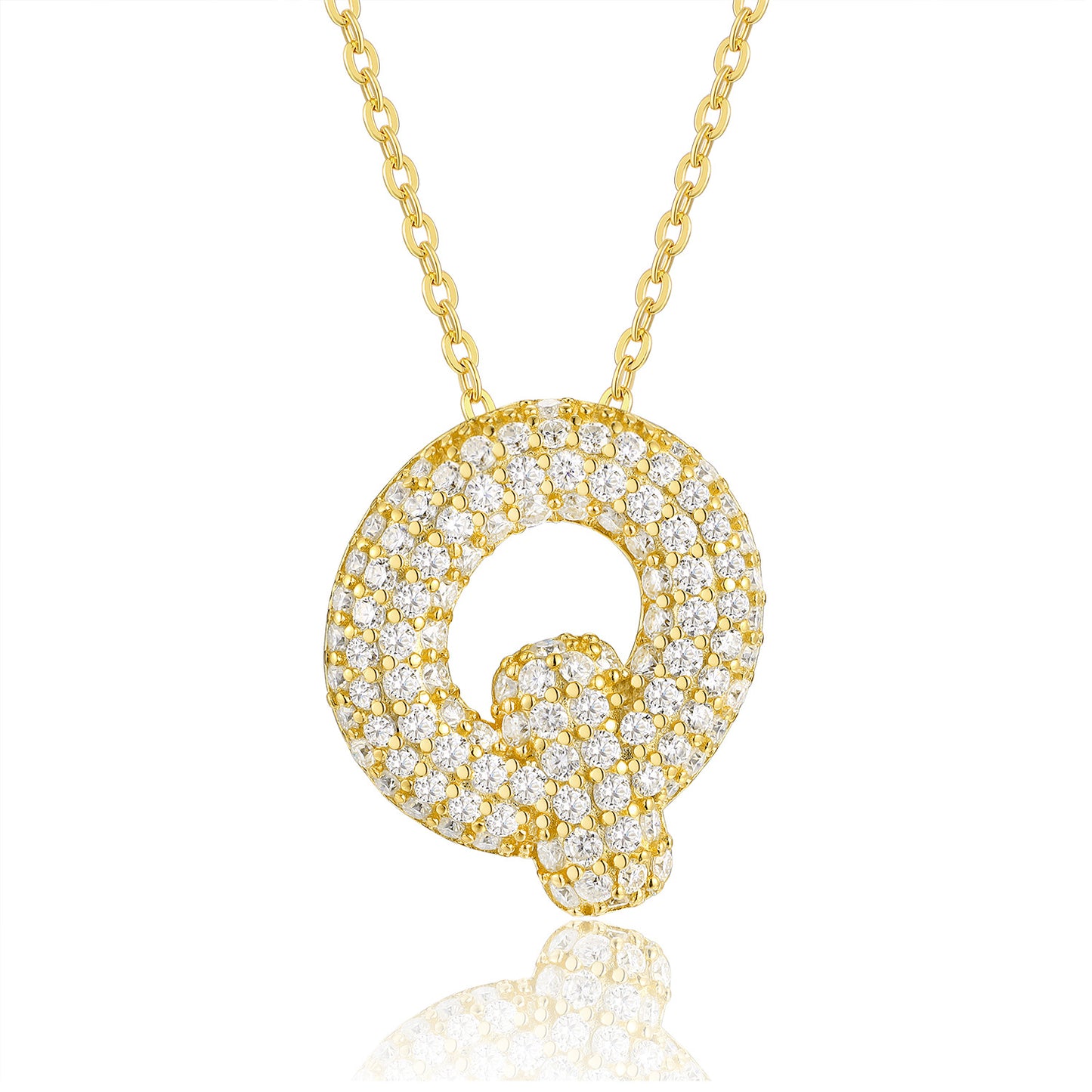 EMKOSUNG 18K Gold  Plated  Light Luxury  Moissanite Initial Letter  Necklaces for Women