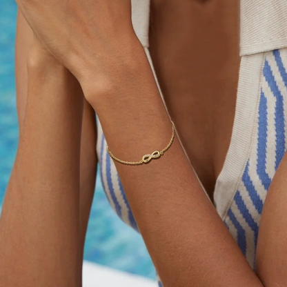 EMKOSUNG 18K Gold Plated Light Luxury Fashion Lucky 8 Bracelets for Women