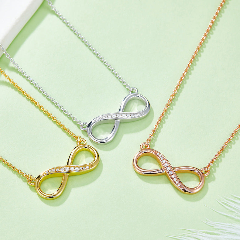 EMKOSUNG 18K Gold Plated Light Luxury Fashion Lucky 8 Necklaces for Women