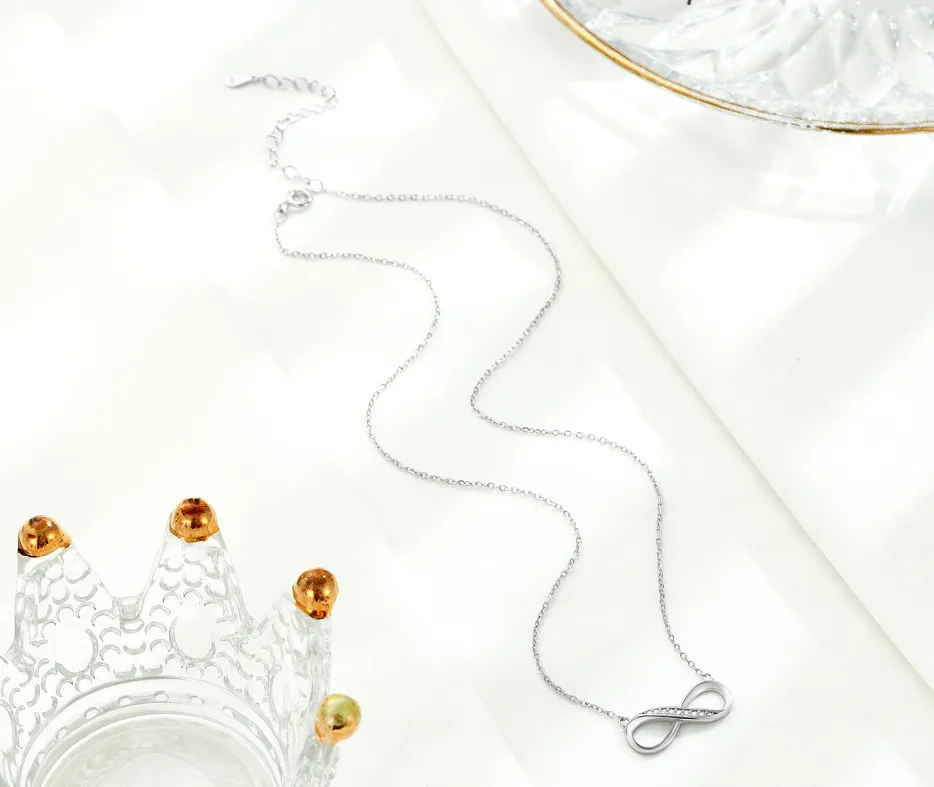 EMKOSUNG 18K Gold Plated Light Luxury Fashion Lucky 8 Necklaces for Women