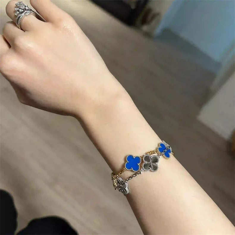 EMKOSUNG 18K Gold  Plated  Four Leaf Clover Bracelets for Women