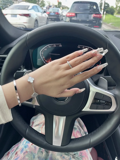 EMKOSUNG 18K Gold  Plated  Four Leaf Clover Bracelets for Women