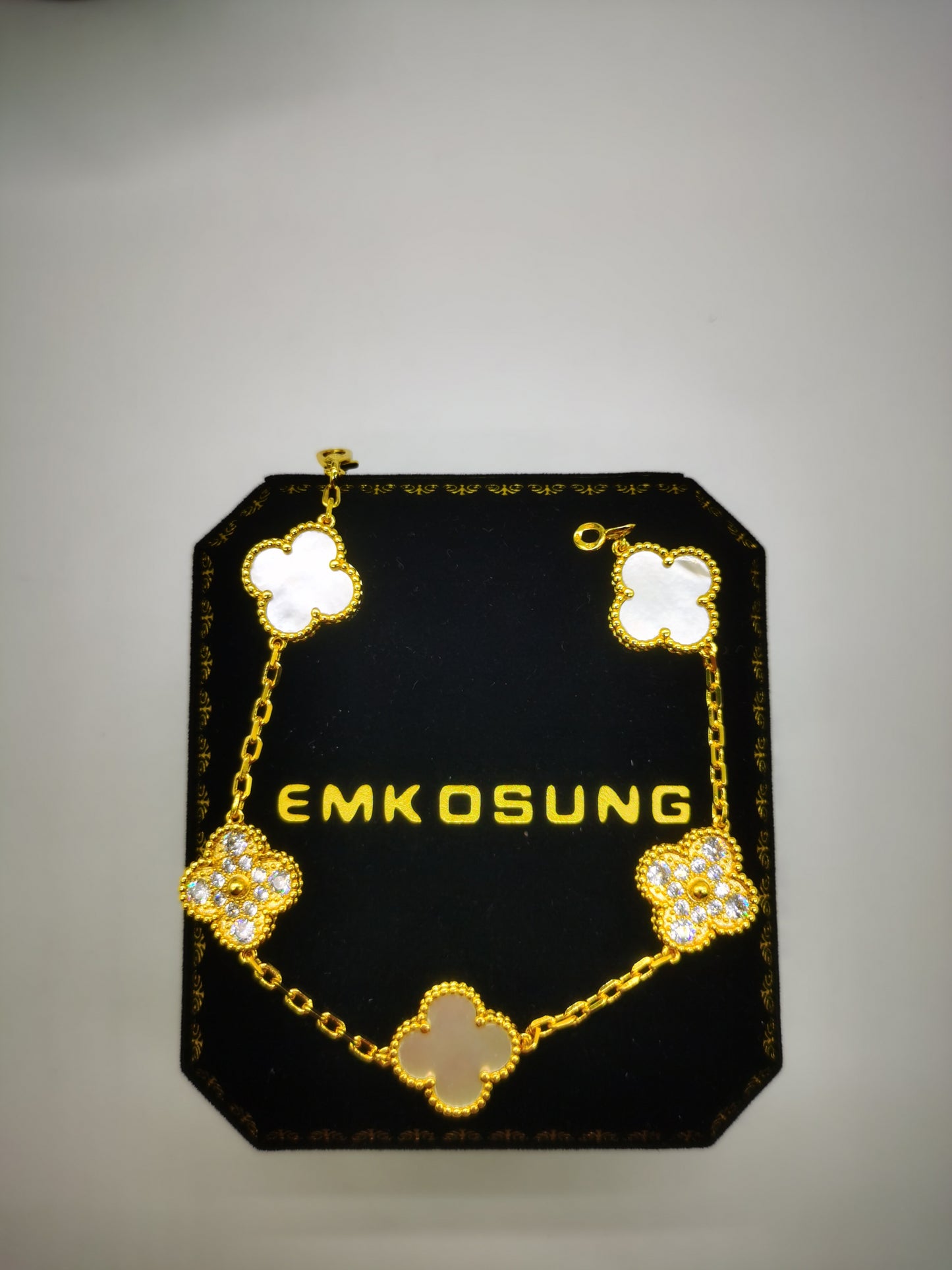 EMKOSUNG 18K Gold  Plated  Four Leaf Clover Bracelets for Women