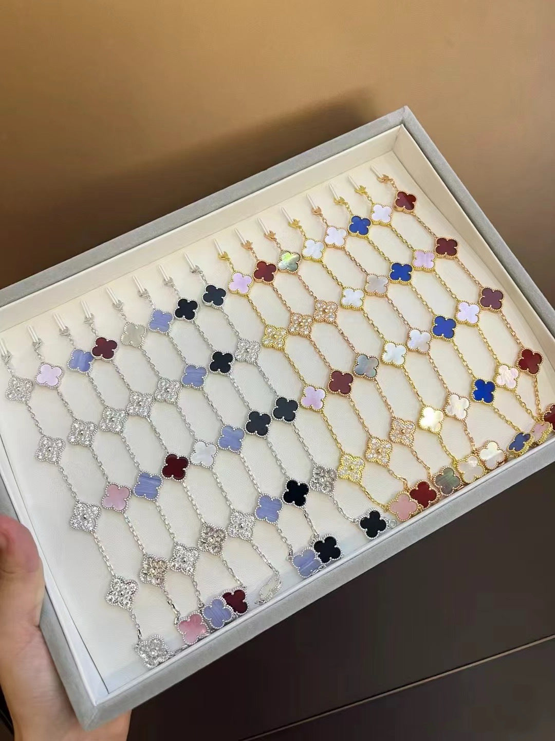 EMKOSUNG 18K Gold  Plated  Four Leaf Clover Bracelets for Women