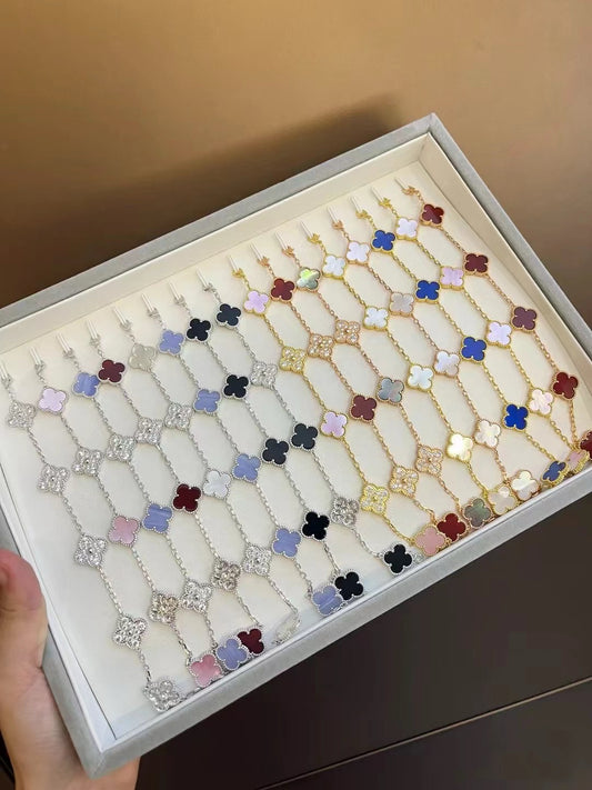 EMKOSUNG 18K Gold  Plated  Four Leaf Clover Bracelets for Women