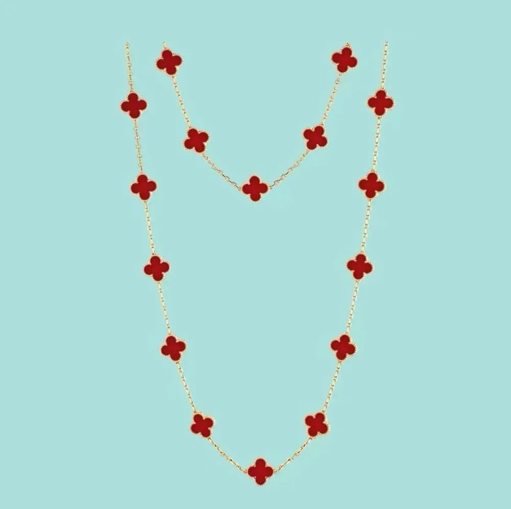 EMKOSUNG 18K Gold  Plated  20 Flowers Four Leaf Clover Necklaces for Women