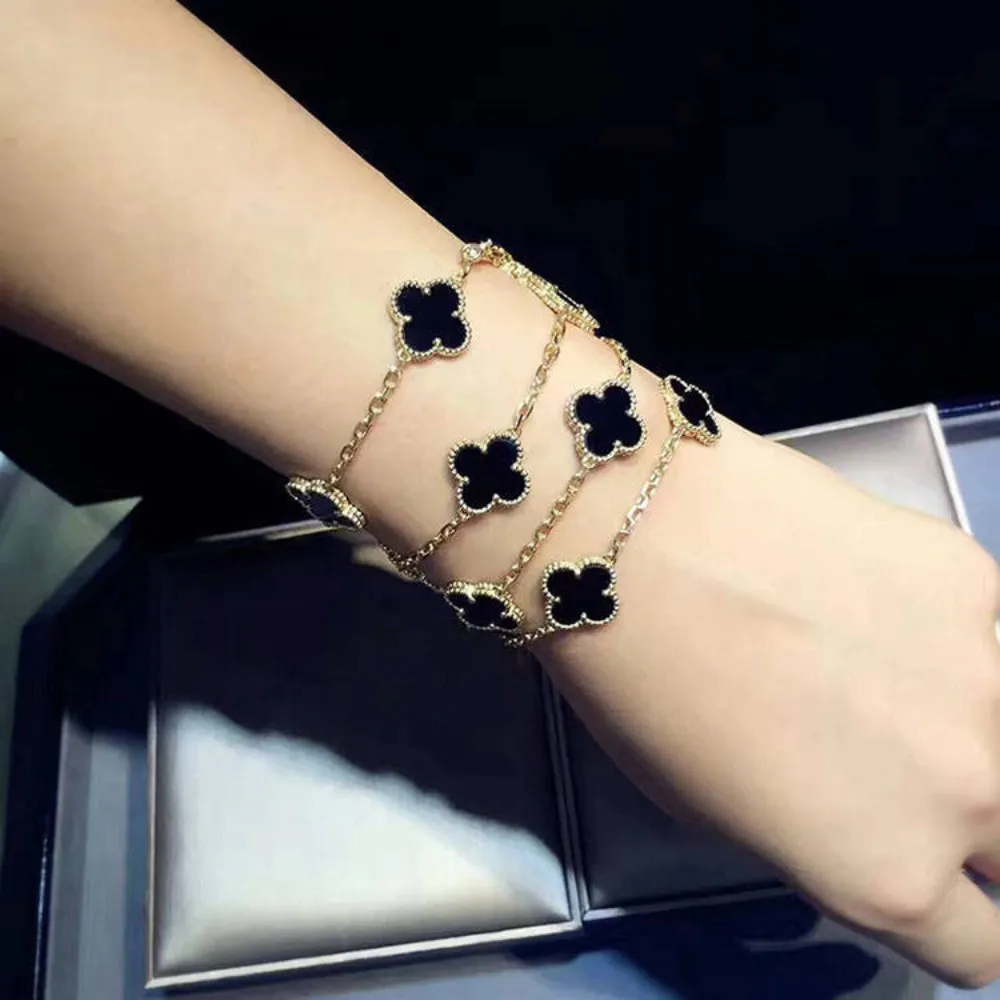 EMKOSUNG 18K Gold  Plated  20 Flowers Four Leaf Clover Necklaces for Women