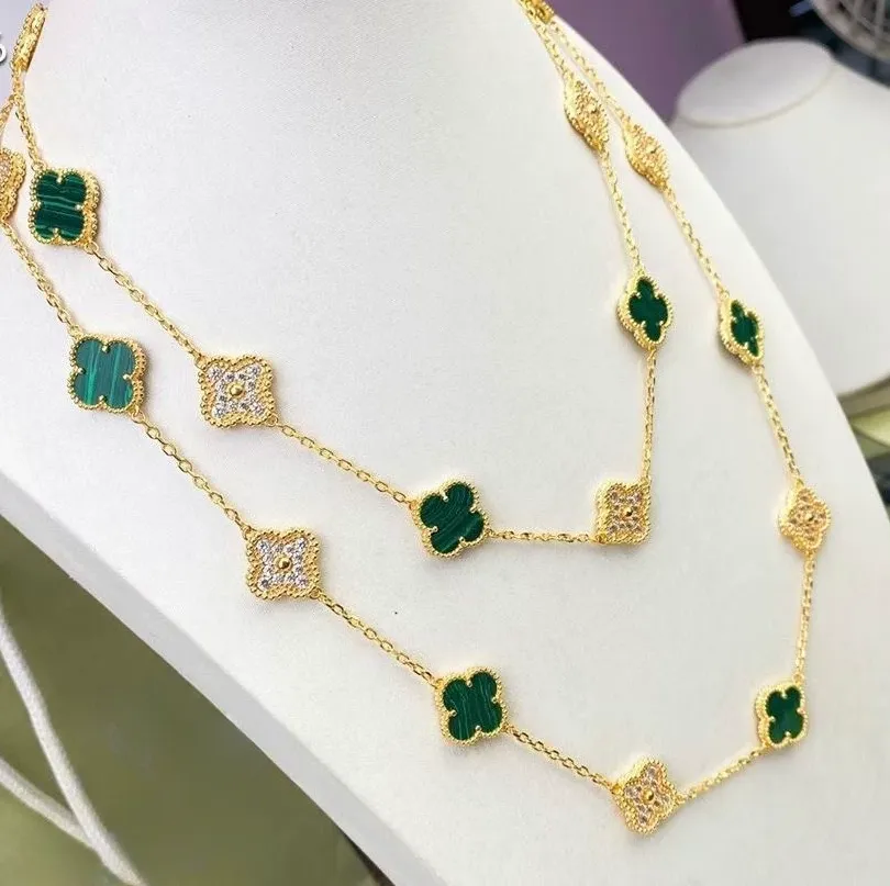 EMKOSUNG 18K Gold  Plated  20 Flowers Four Leaf Clover Necklaces for Women