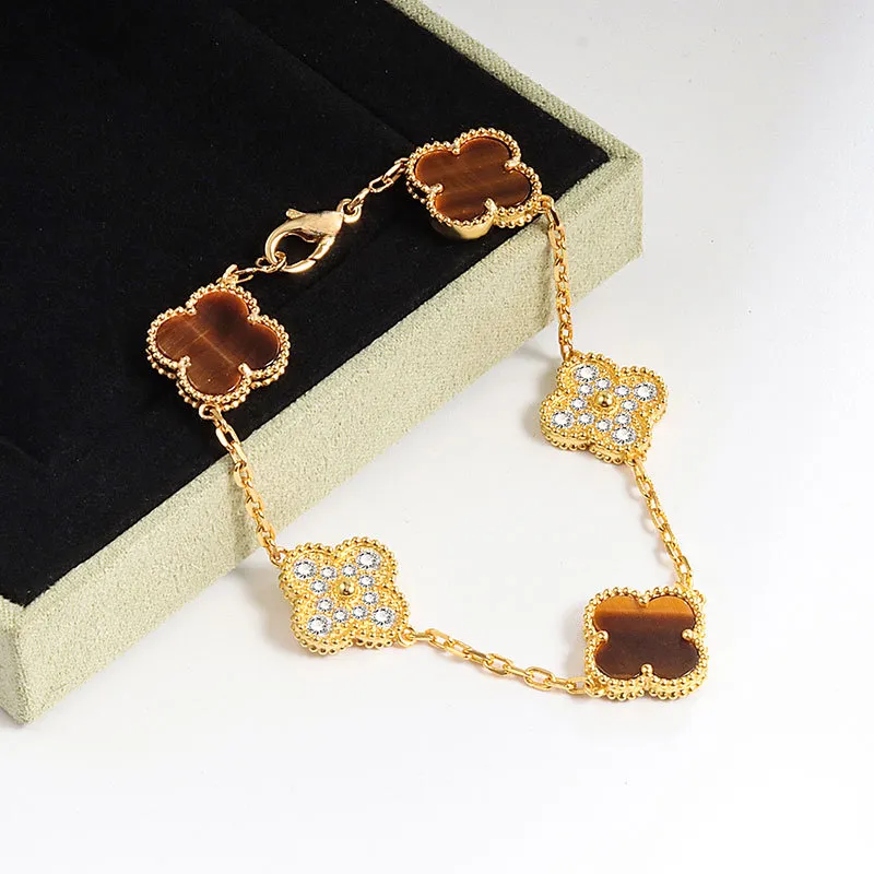 EMKOSUNG 18K Gold  Plated  Four Leaf Clover Bracelets for Women