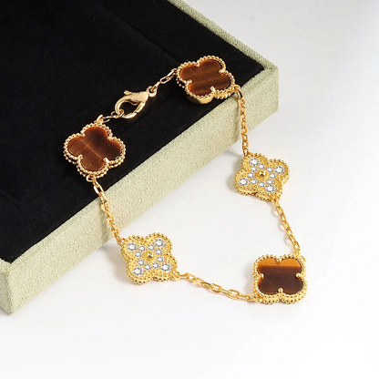 EMKOSUNG 18K Gold  Plated  Four Leaf Clover Bracelets for Women