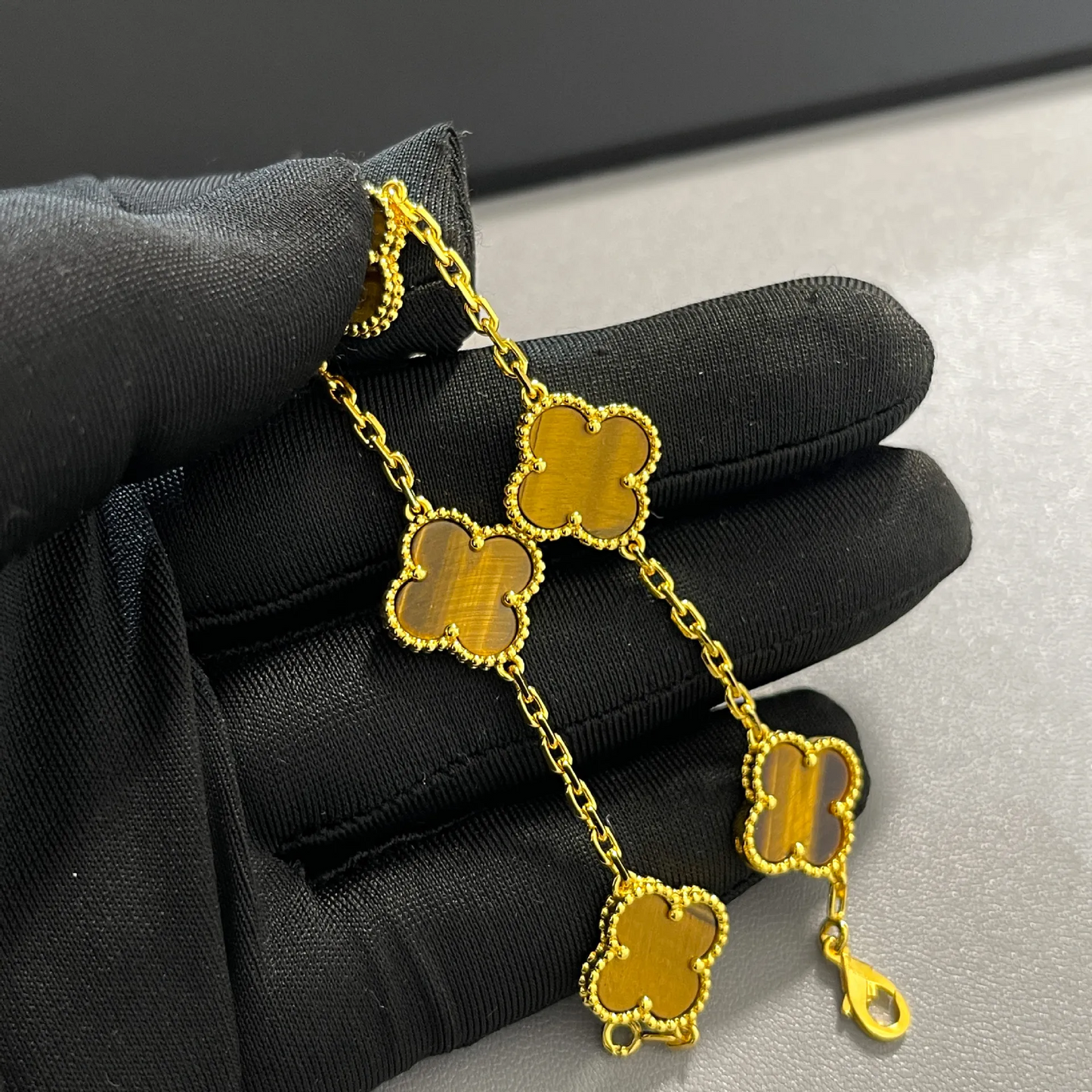 EMKOSUNG 18K Gold  Plated  Four Leaf Clover Bracelets for Women