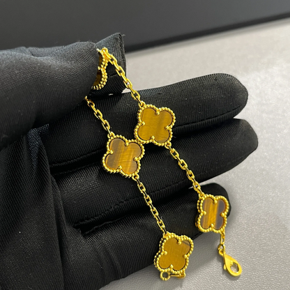 EMKOSUNG 18K Gold  Plated  Four Leaf Clover Bracelets for Women