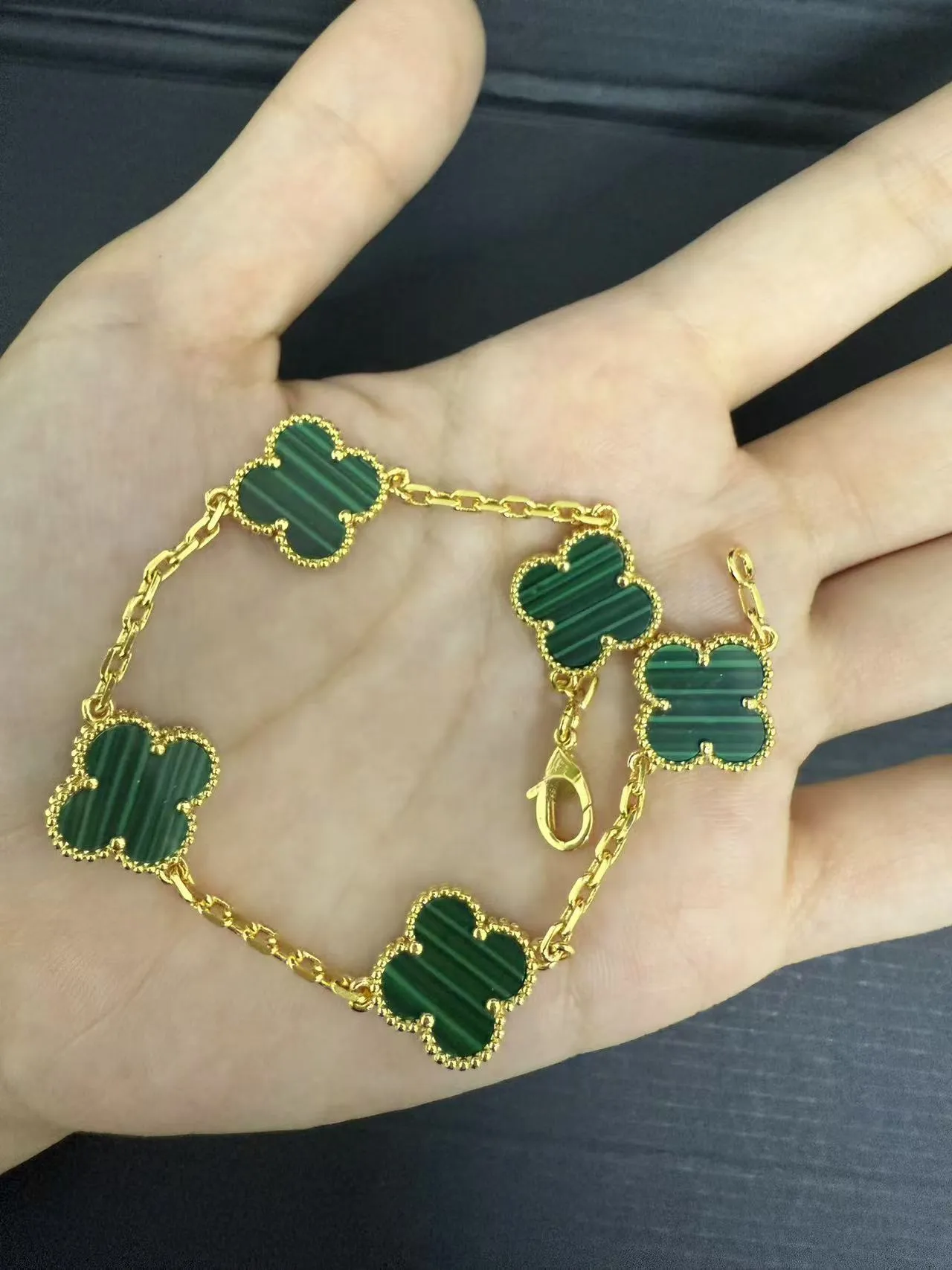 EMKOSUNG 18K Gold  Plated  Four Leaf Clover Bracelets for Women