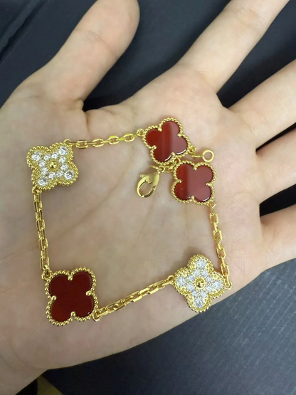 EMKOSUNG 18K Gold  Plated  Four Leaf Clover Bracelets for Women