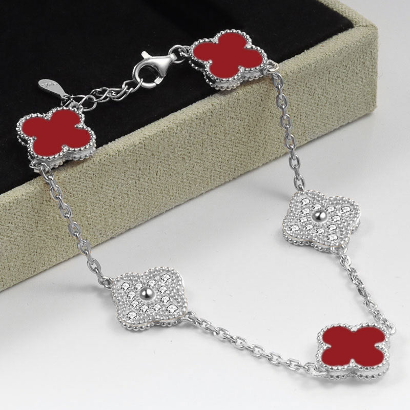 EMKOSUNG 18K Gold  Plated  Four Leaf Clover Bracelets for Women