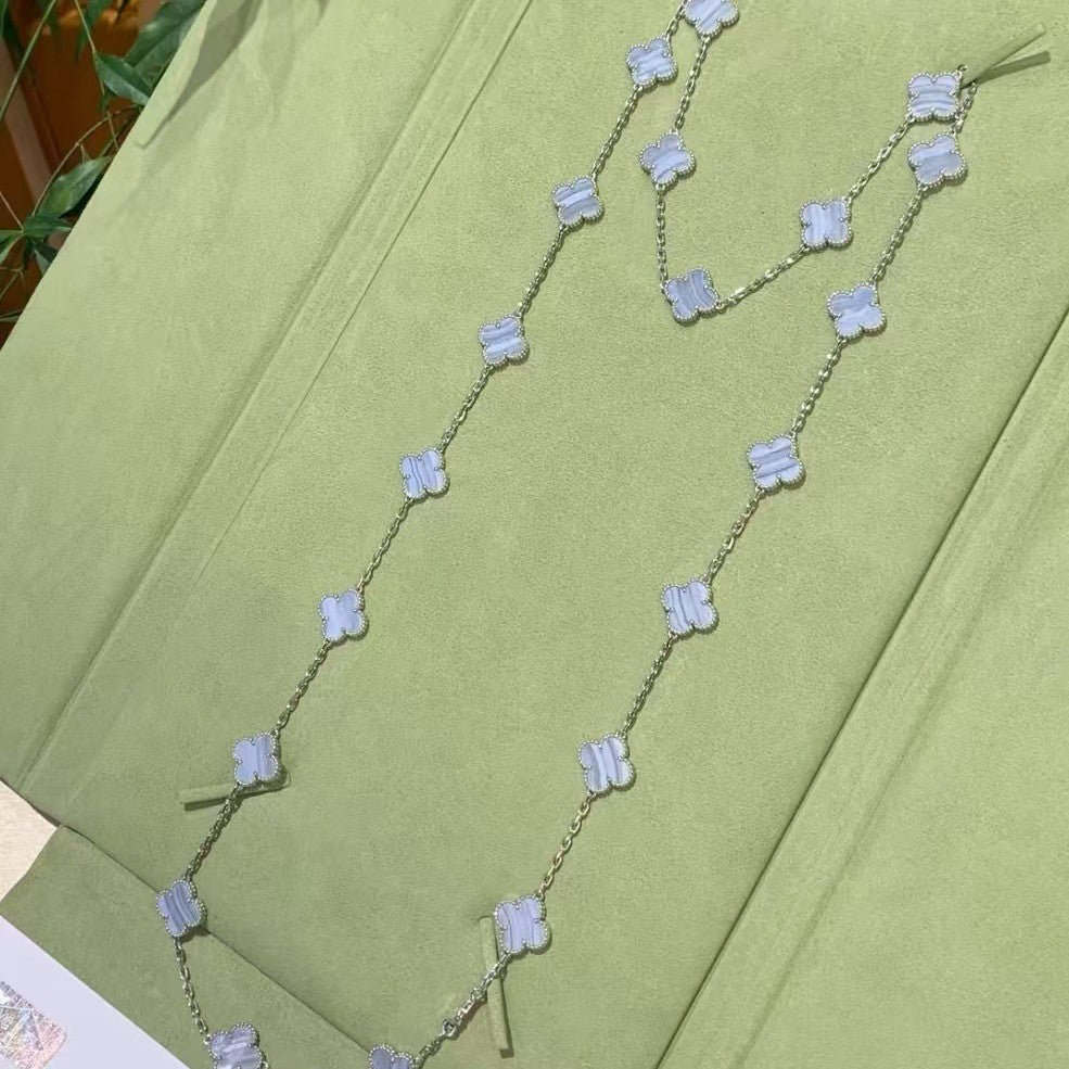 EMKOSUNG 18K Gold  Plated  20 Flowers Four Leaf Clover Necklaces for Women