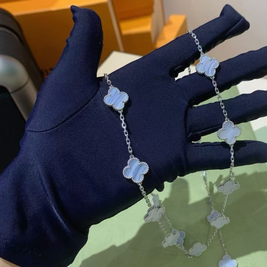 EMKOSUNG 18K Gold  Plated  20 Flowers Four Leaf Clover Necklaces for Women