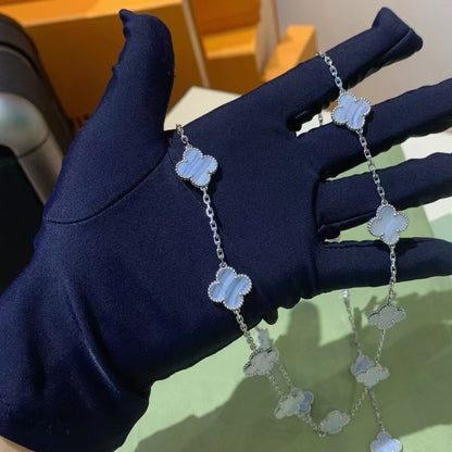 EMKOSUNG 18K Gold  Plated  20 Flowers Four Leaf Clover Necklaces for Women