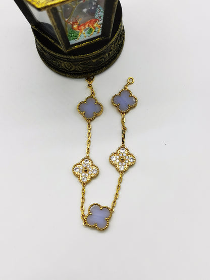 EMKOSUNG 18K Gold  Plated  Four Leaf Clover Bracelets for Women