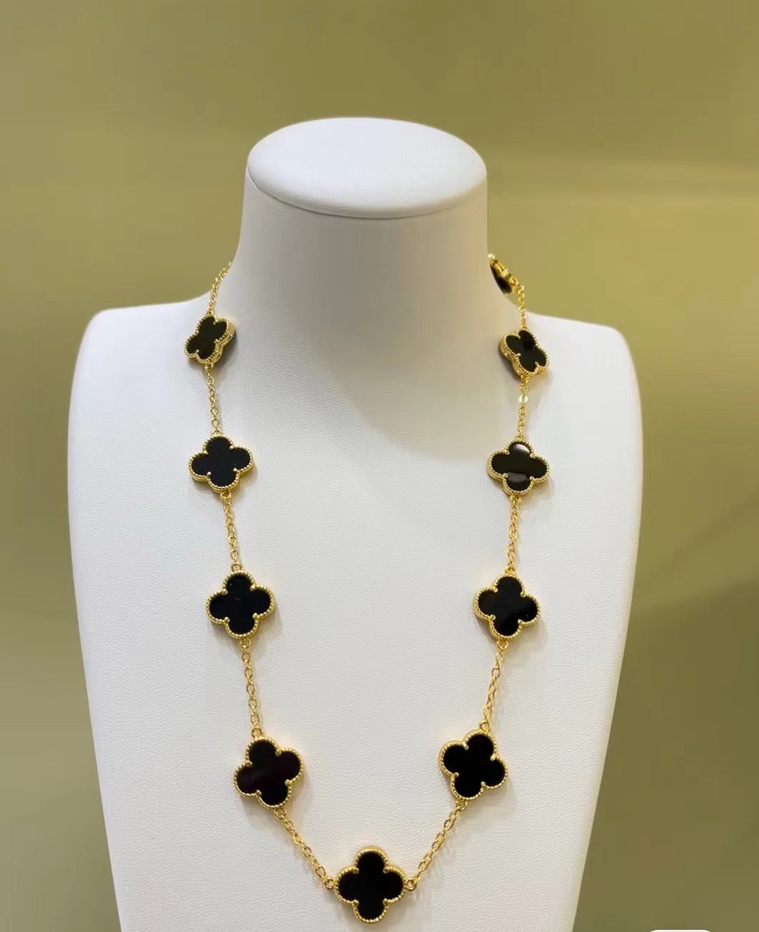 EMKOSUNG 18K Gold  Plated  10 Flowers Four Leaf Clover Necklaces for Women