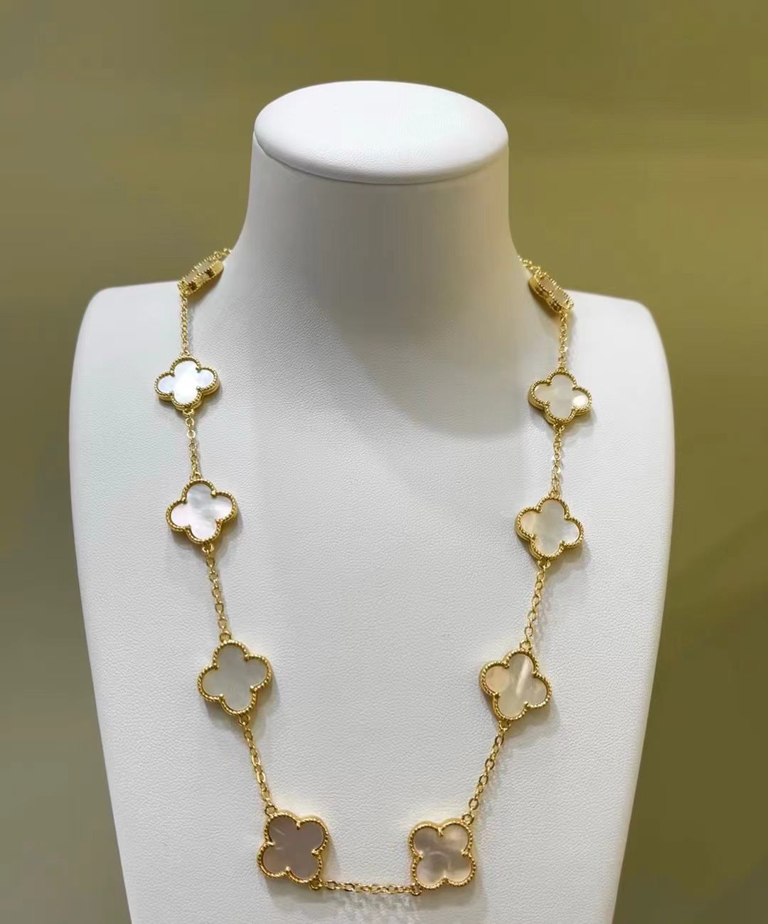 EMKOSUNG 18K Gold  Plated  10 Flowers Four Leaf Clover Necklaces for Women