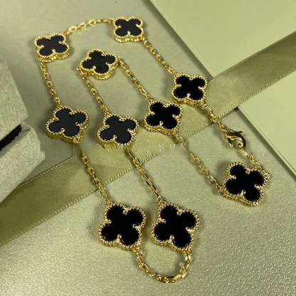 EMKOSUNG 18K Gold  Plated  10 Flowers Four Leaf Clover Necklaces for Women