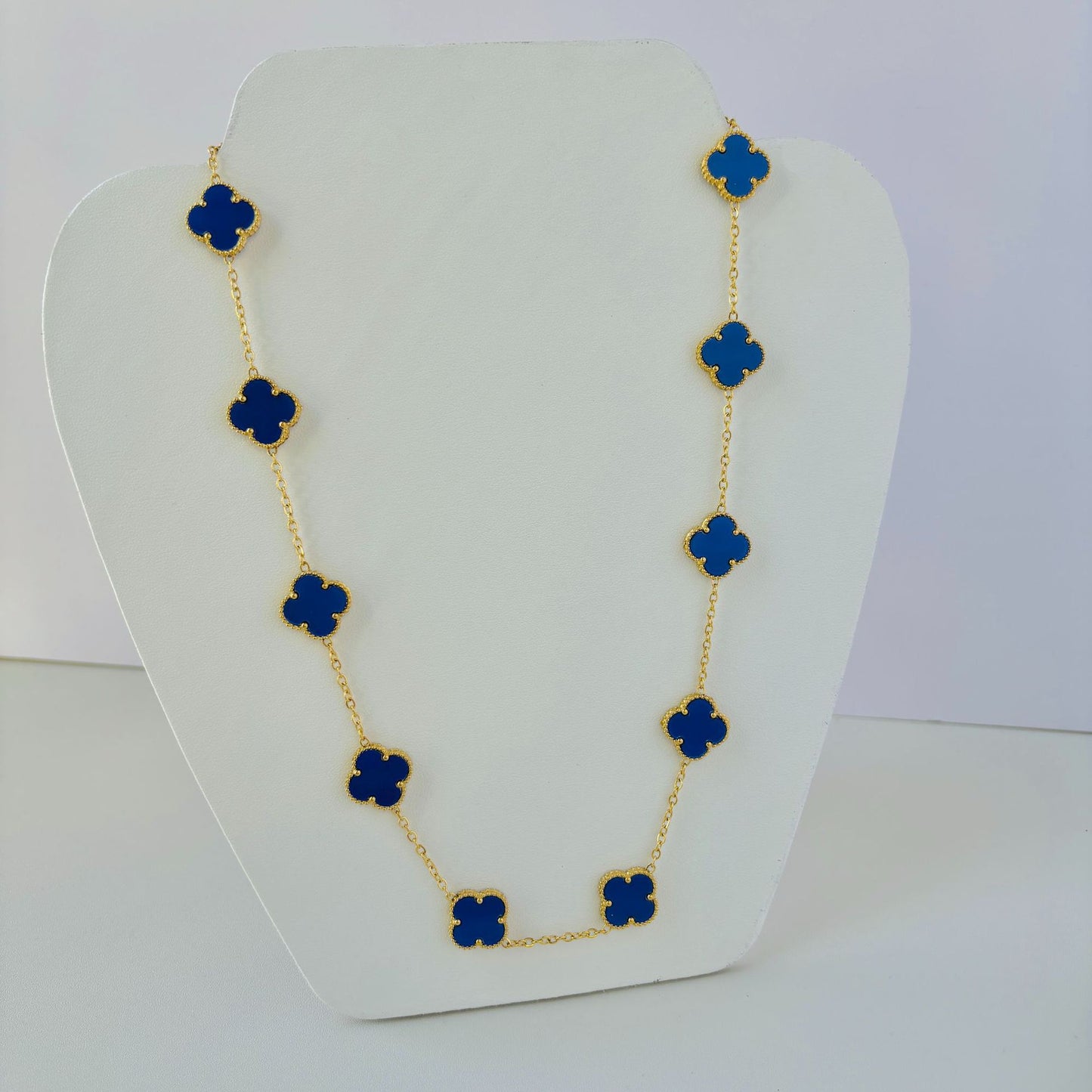 EMKOSUNG 18K Gold  Plated  10 Flowers Four Leaf Clover Necklaces for Women