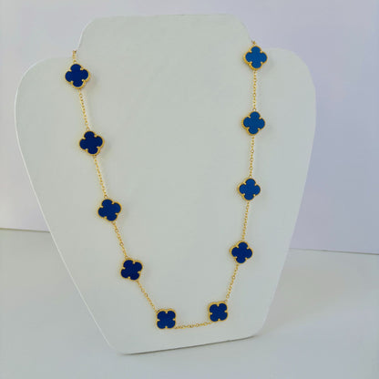 EMKOSUNG 18K Gold  Plated  10 Flowers Four Leaf Clover Necklaces for Women