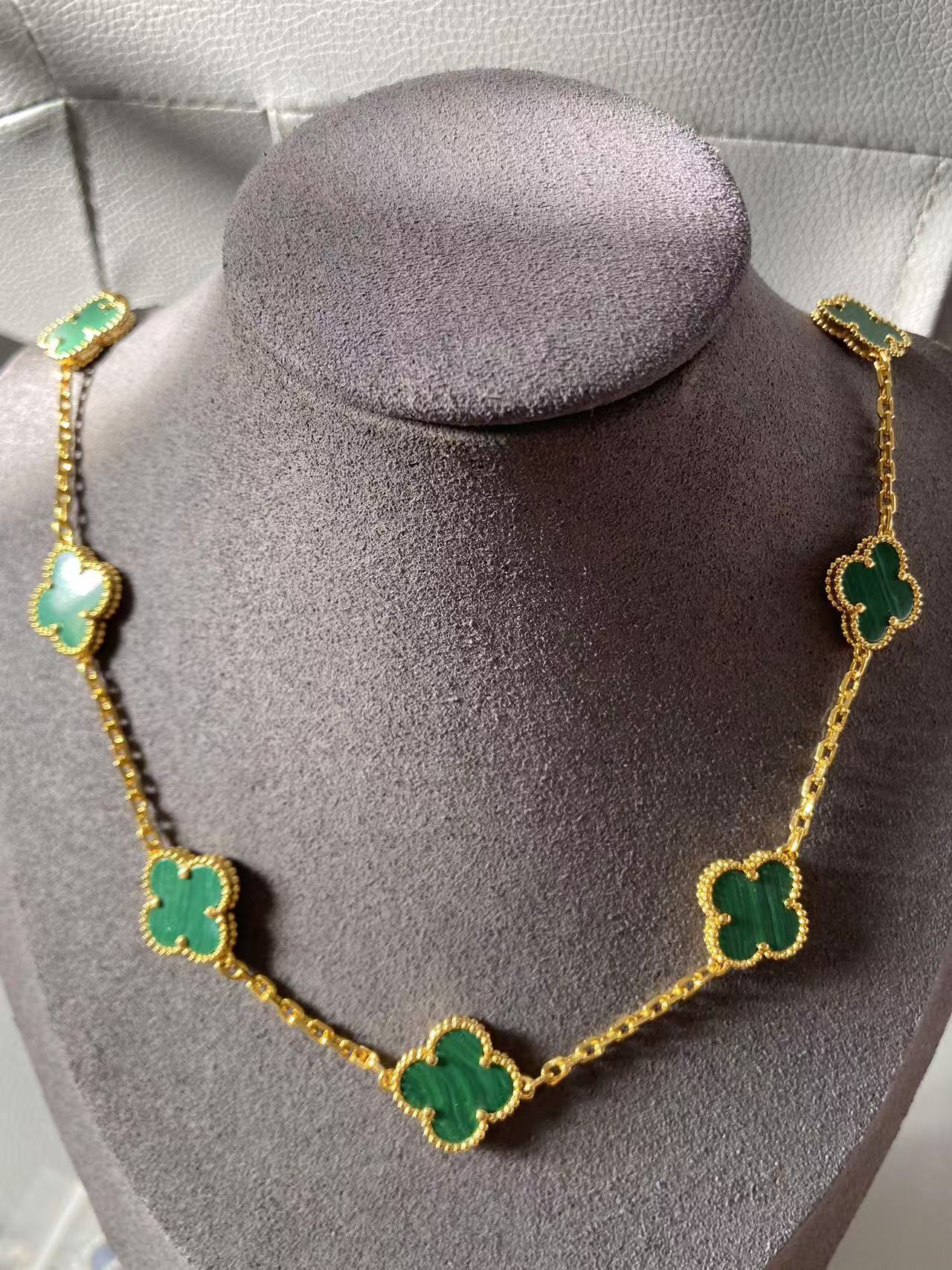 EMKOSUNG 18K Gold  Plated  10 Flowers Four Leaf Clover Necklaces for Women